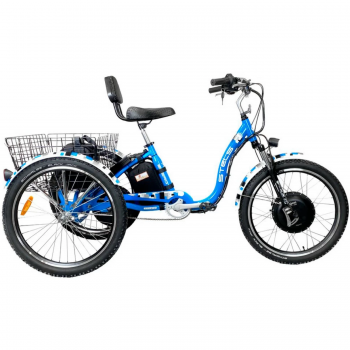 Электровелосипед электротрицикл Horza Stels Trike 24 Синий